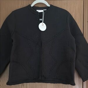Lacey Chabert Black Textured Jacket NWT